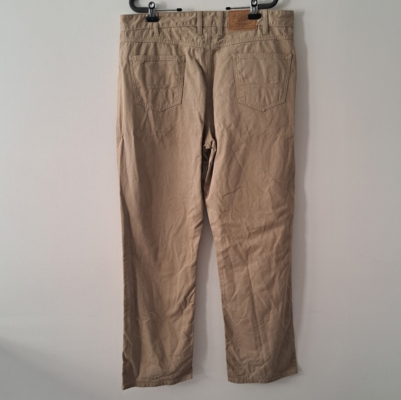 RM Williams Mens light Tan Cotton core straight leg high rise Trousers Size 38R - Picture 10 of 16